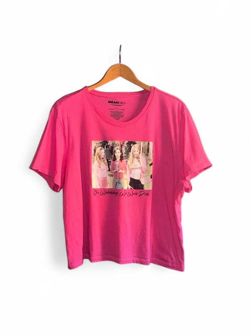 Mean Girls Pink T-Shirt XXXL 3X 21 Graphic Tee Shirt On Wednesdays We Wear Pink